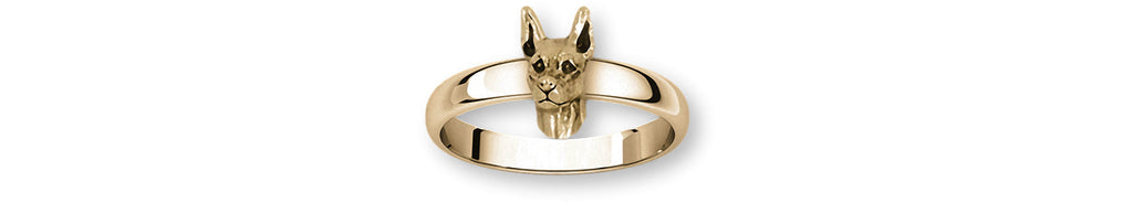 Doberman Charms Doberman Ring 14k Yellow Gold Doberman Pinscher Dobie Jewelry Doberman jewelry