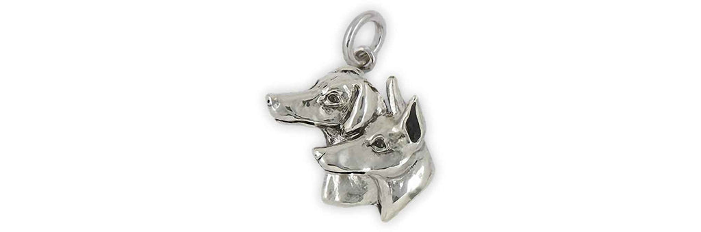 Doberman Charms Doberman Charm Sterling Silver Dobe Doberman Pincher Jewelry Doberman jewelry