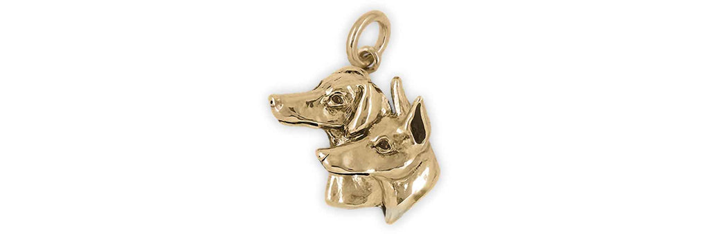 Doberman Charms Doberman Charm 14k Yellow Gold Dobe Doberman Pincher Jewelry Doberman jewelry