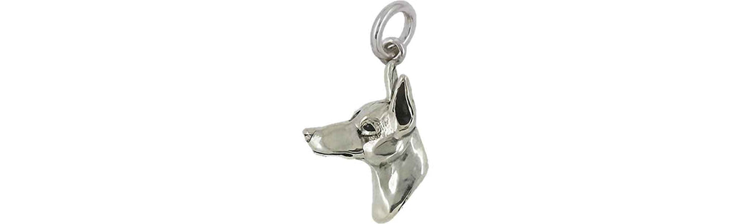 Doberman Charms Doberman Charm Sterling Silver Dobe Doberman Pincher Jewelry Doberman jewelry