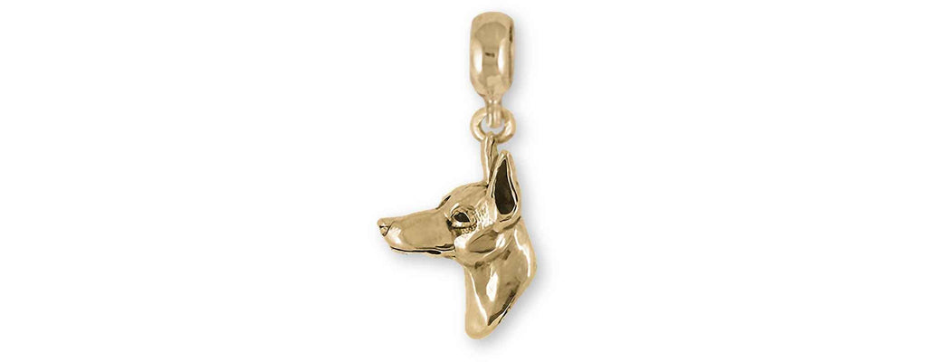 Doberman Pandora Charms Doberman Pandora Charm Slide 14k Yellow Gold Dobe Doberman Pincher Jewelry Doberman Pandora jewelry