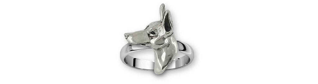 Doberman Charms Doberman Ring Sterling Silver Dobe Doberman Pincher Jewelry Doberman jewelry