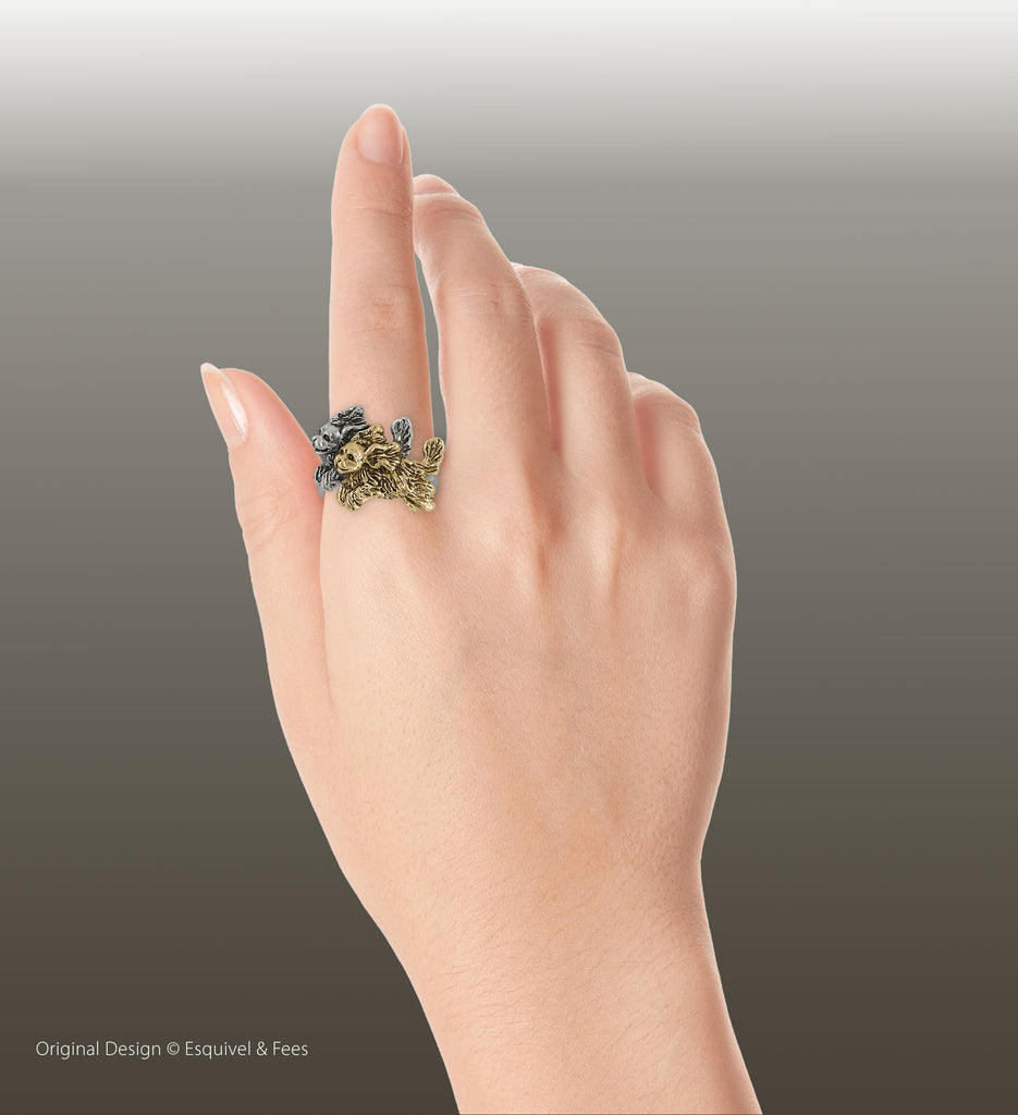 Cavalier King Charles Spaniel Ring 14k Gold Vermeil Handmade Cavalier Jewelry  DCV2-RVM