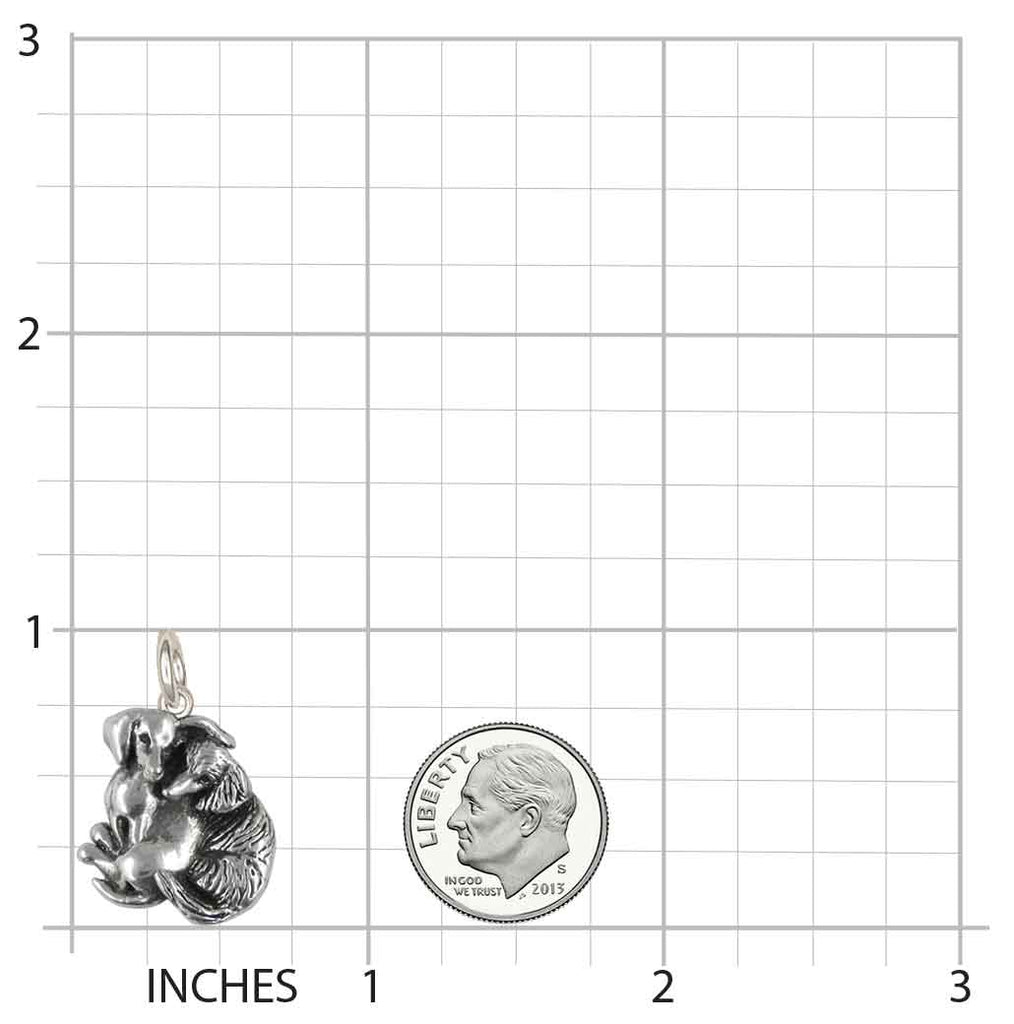 Long And Shorthair Dachshund Jewelry Sterling Silver Handmade Double Dachshund Charm  DDA-C