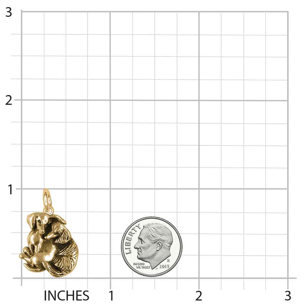 Long And Shorthair Dachshund Jewelry 14k Gold Handmade Double Dachshund Charm  DDA-CG