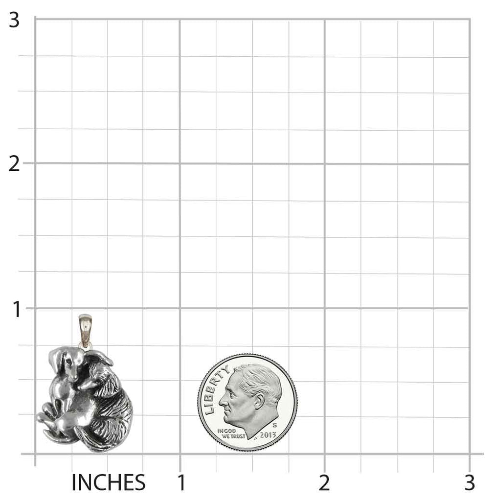 Long And Shorthair Dachshund Jewelry Sterling Silver Handmade Double Dachshund Pendant  DDA-P