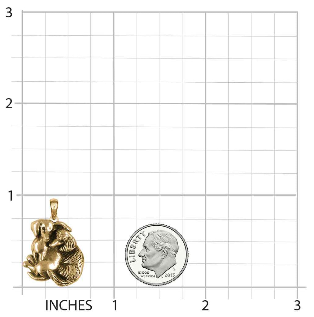 Long And Shorthair Dachshund Jewelry 14k Gold Handmade Double Dachshund Pendant  DDA-PG