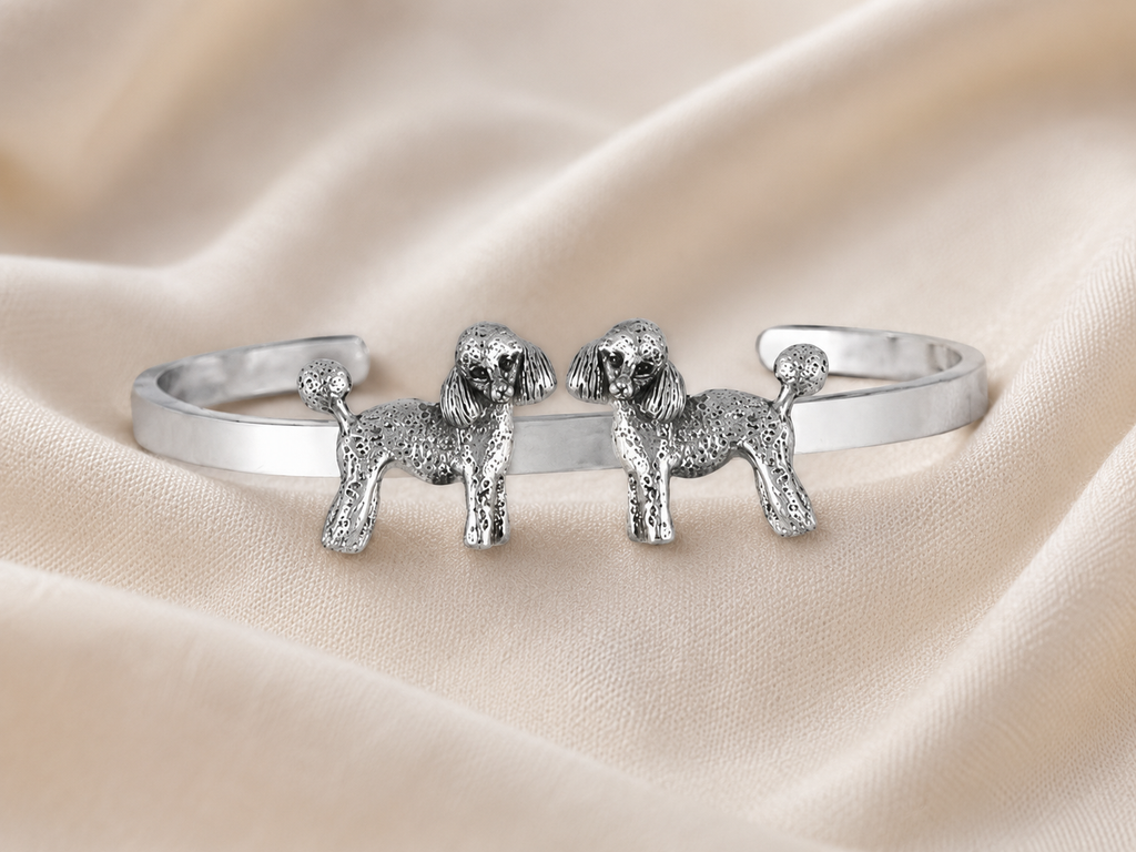 Poodle Bracelet in Sterling Silver, Handmade Poodle Link Bracelet, Poodle Dog Jewelry, Poodle Owner Gift, Poodle Lover Bracelet PD55-2CB