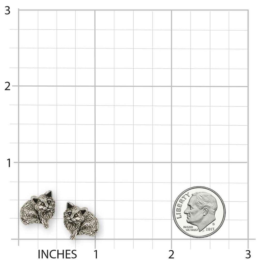 Cat Jewelry Sterling Silver Handmade Cat Earrings  MN4-E