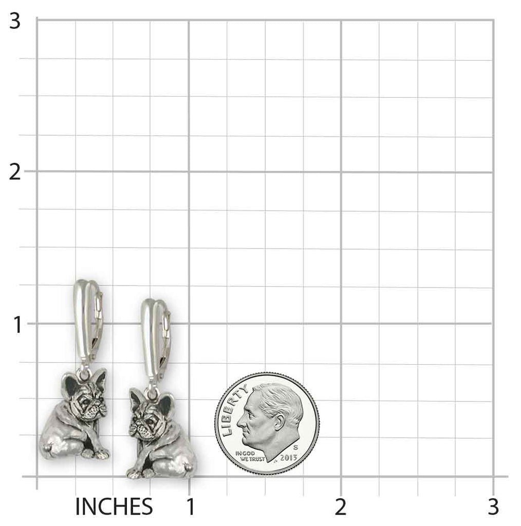 French Bulldog Earrings Handmade Sterling Silver Dog Jewelry FR21-E