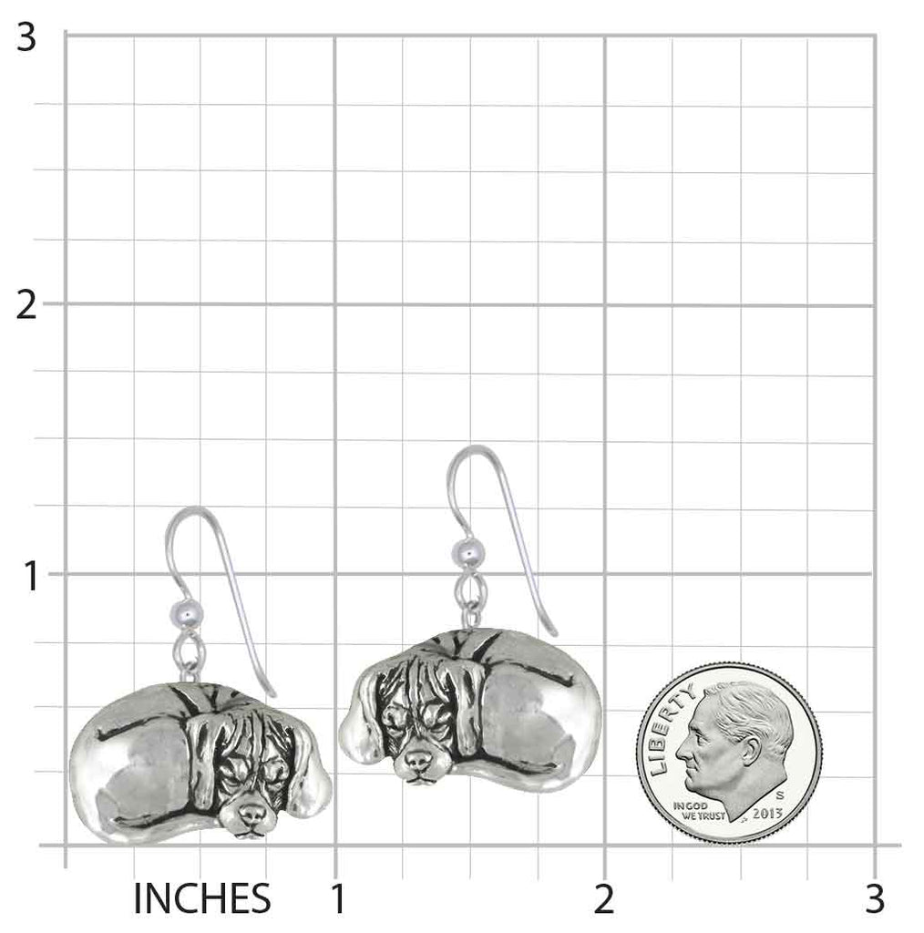 Napping Puggle Earrings Jewelry Sterling Silver Napping Puggle Dog Earrings PGL6-E