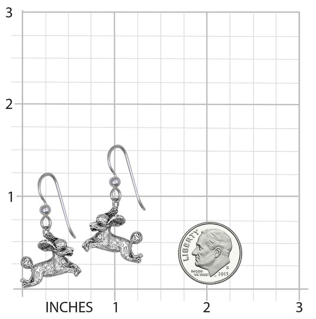 Poodle Jewelry Sterling Silver Handmade Poodle Earrings  PD232X-E