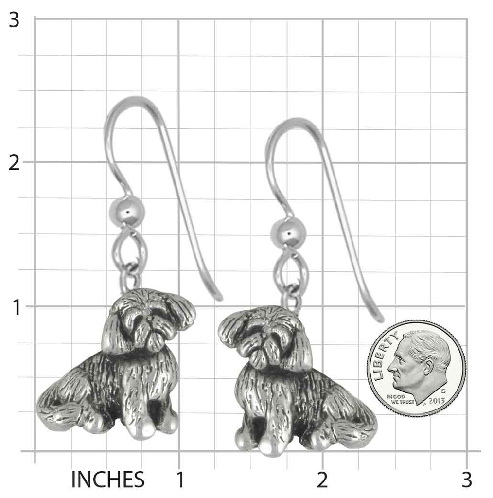 Shih Tzu Earrings Handmade Sterling Silver Dog Jewelry SZ30-E