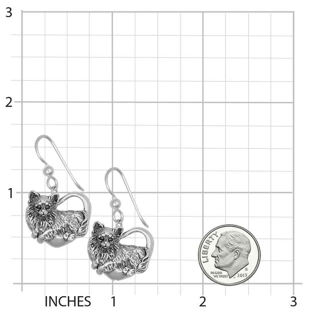 Long Hair Chihuahua Earrings Handmade Sterling Silver Dog Jewelry CH58-E