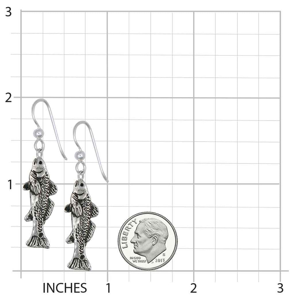 Redfish Earrings Jewelry Sterling Silver Handmade Fish Earrings RF1-E