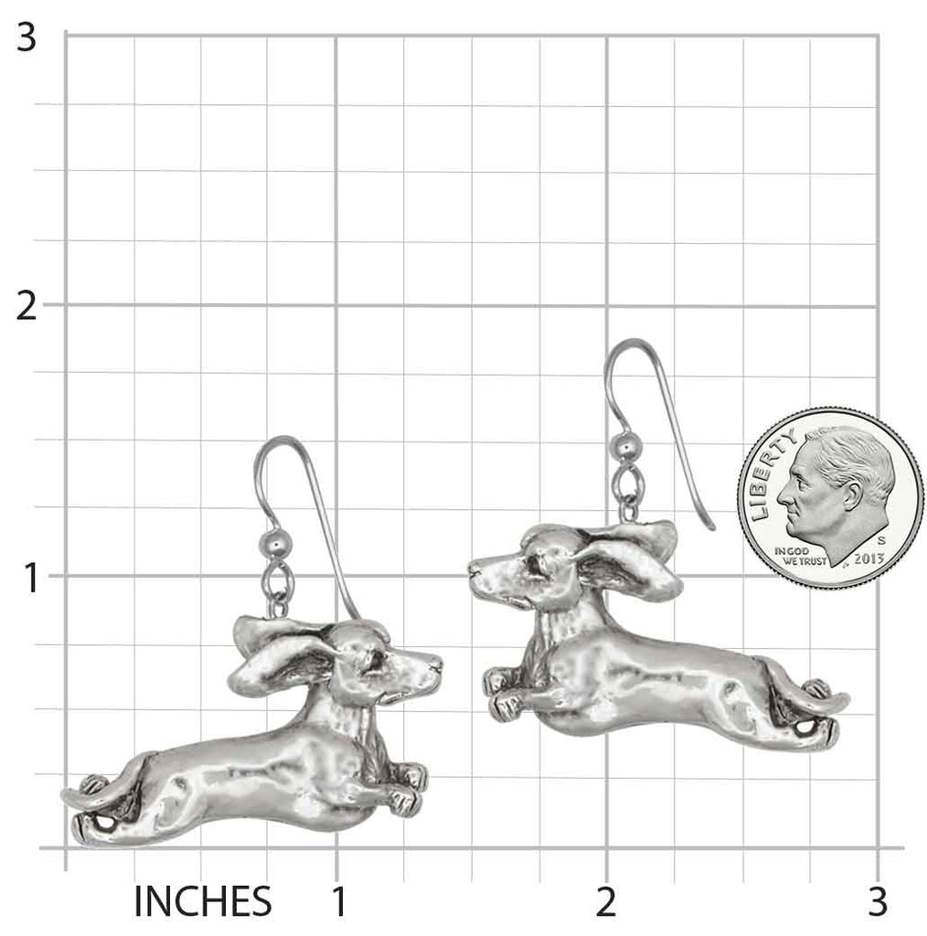 Dachshund Earrings Jewelry Sterling Silver Handmade Dog Earrings DS6-FW