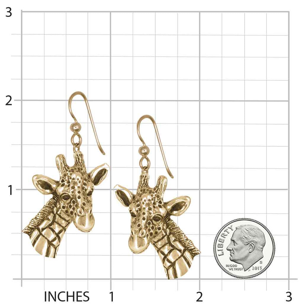 Giraffe Jewelry 14k Gold Vermeil Handmade Giraffe Earrings  GFF2N-EVM