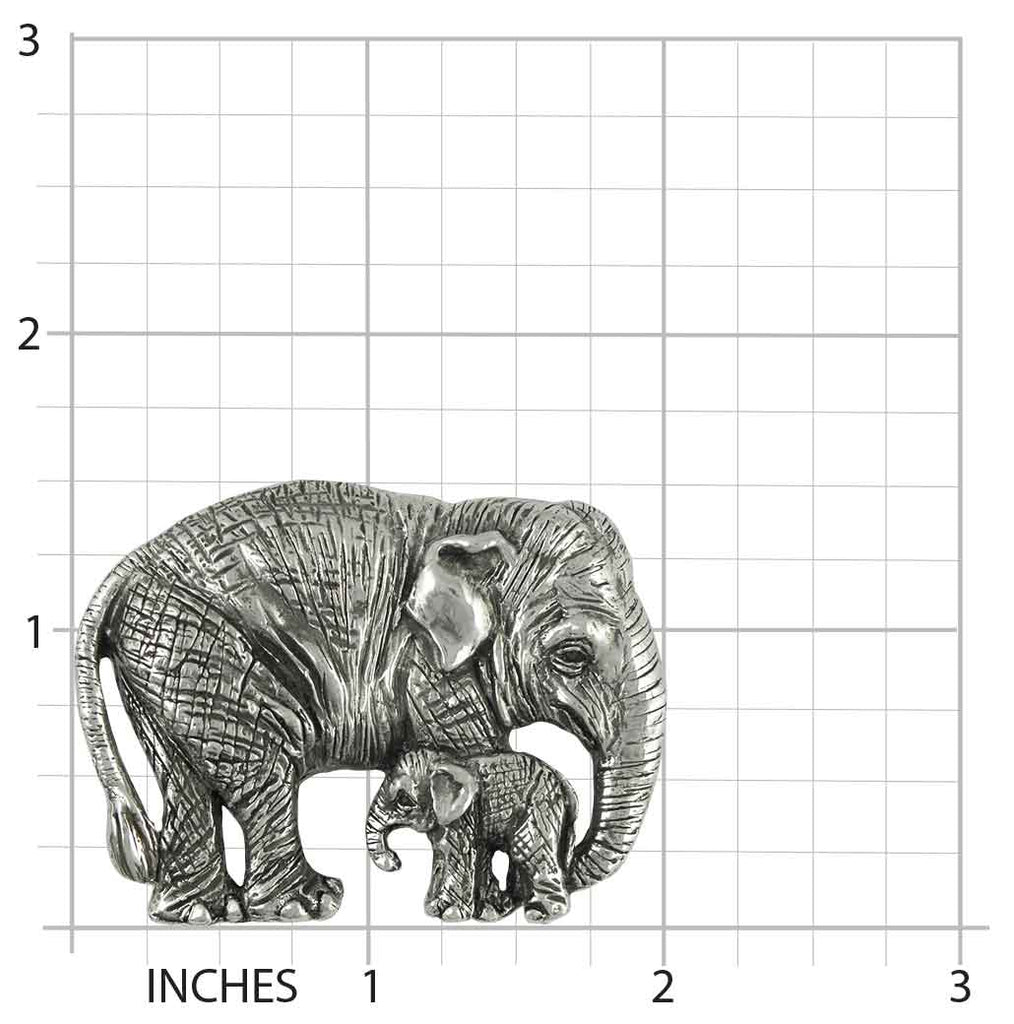 Asian Elephant And Baby Pendant Jewelry Sterling Silver Handmade Wildlife Pendant EL9-P