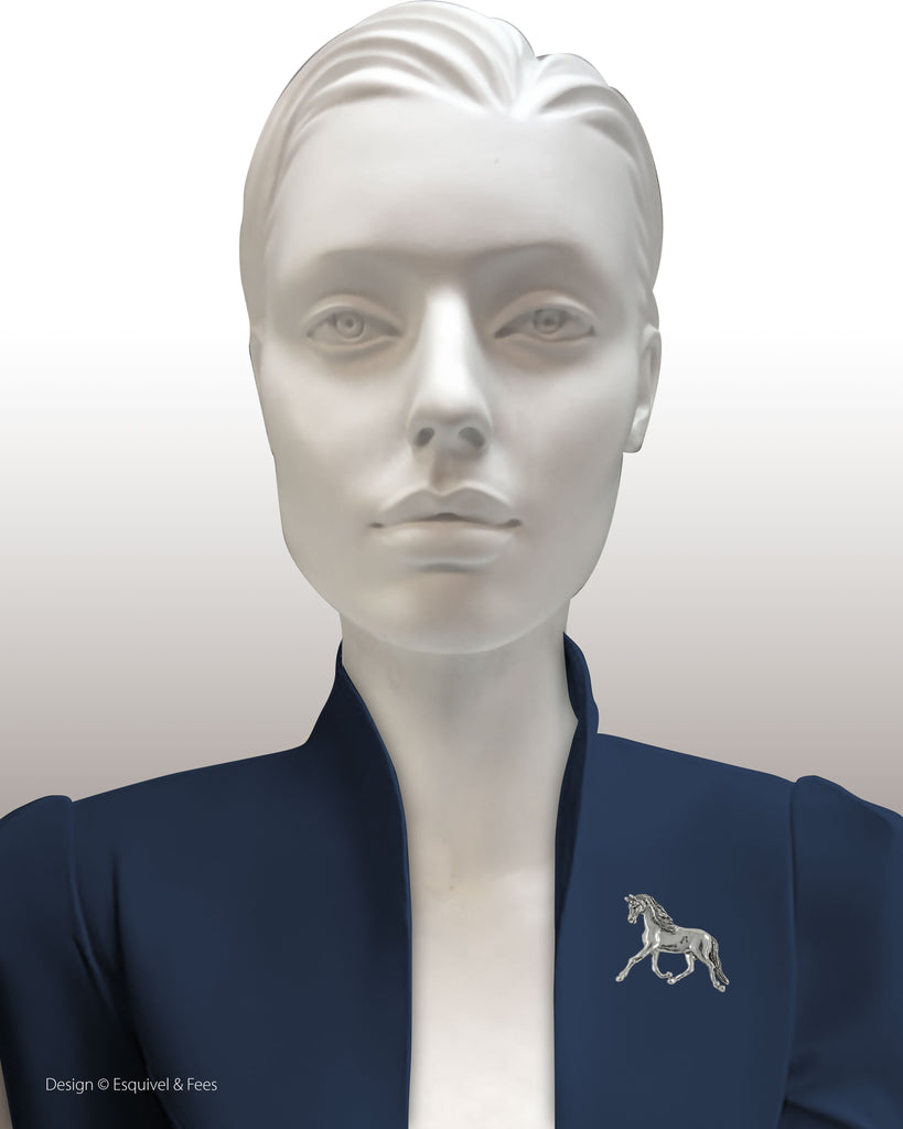 Arabian Horse Brooch Pin Sterling Silver Handmade Arabian Horse Jewelry  EQ18-BR