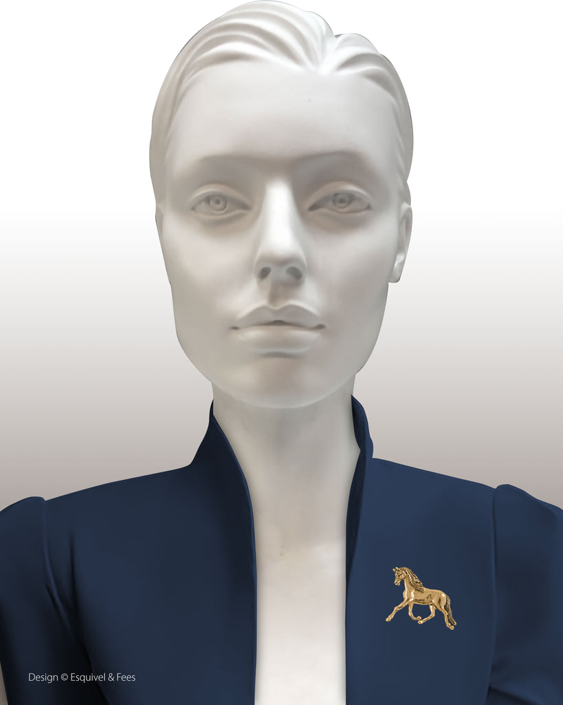Arabian Horse Brooch Pin 14k Gold Vermeil Handmade Arabian Horse Jewelry  EQ18-BRVM