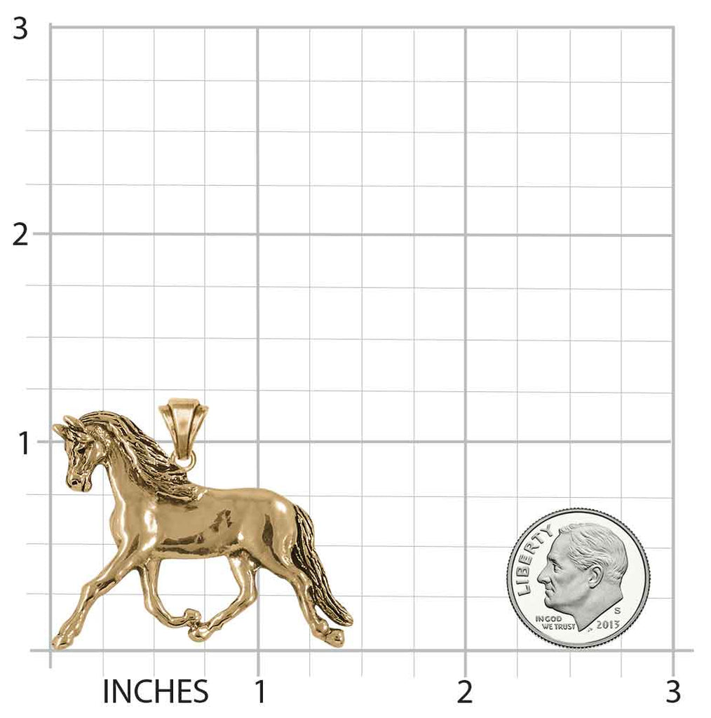 Arabian Horse Pendant 14k Gold Vermeil Handmade Arabian Horse Jewelry  EQ18-PVM