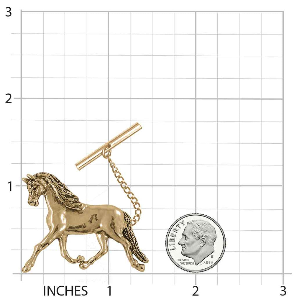 Arabian Horse Tie Tack 14k Gold Vermeil Handmade Arabian Horse Jewelry  EQ18-TTVM