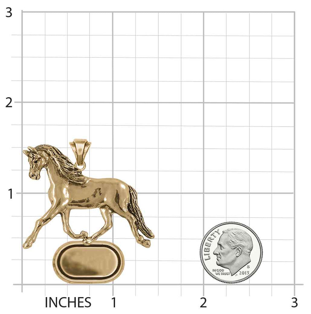 Arabian Horse Personalized Pendant 14k Gold Vermeil Handmade Arabian Horse Jewelry  EQ18-VPVM