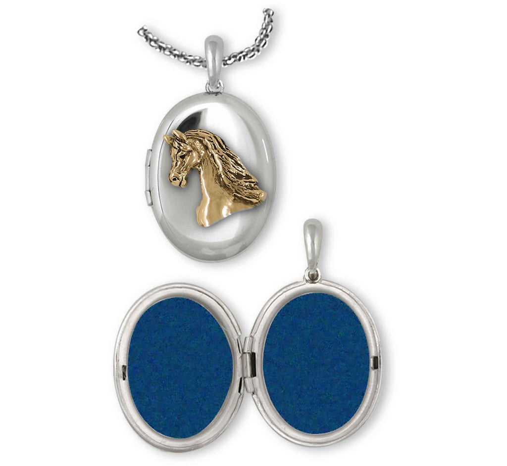 Arabian Horse Charms Arabian Horse Photo Locket Silver And 14k Gold Arabian Horse Jewelry Arabian Horse jewelry