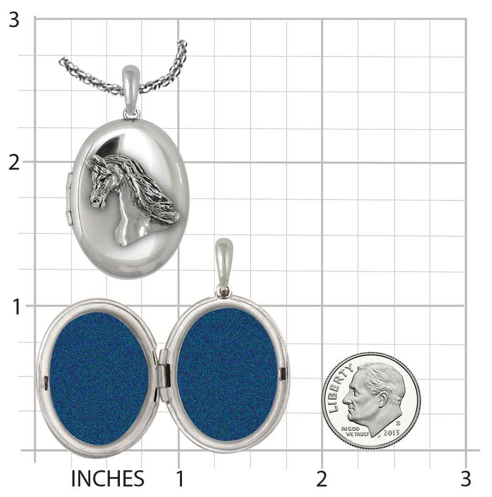 Arabian Horse Photo Locket Sterling Silver Handmade Arabian Horse Jewelry  EQ18H-V