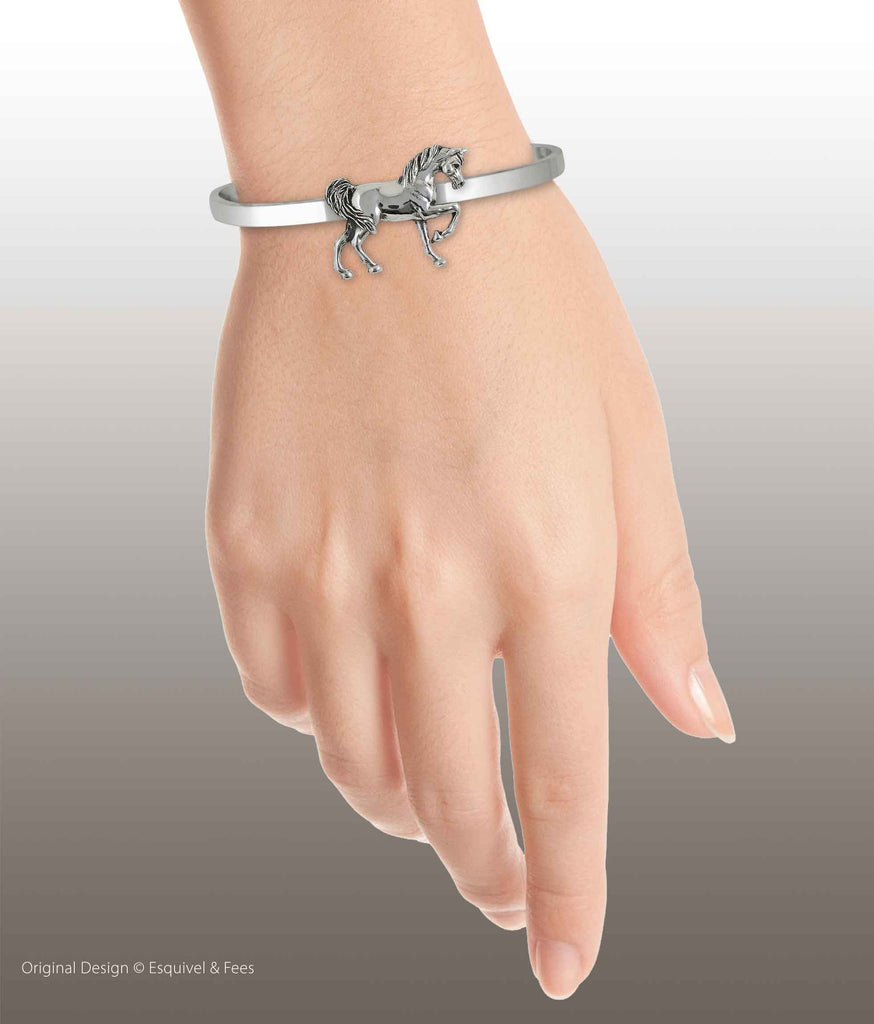 Horse Bracelet Sterling Silver Handmade Arabian Horse Jewelry  EQ20-CB