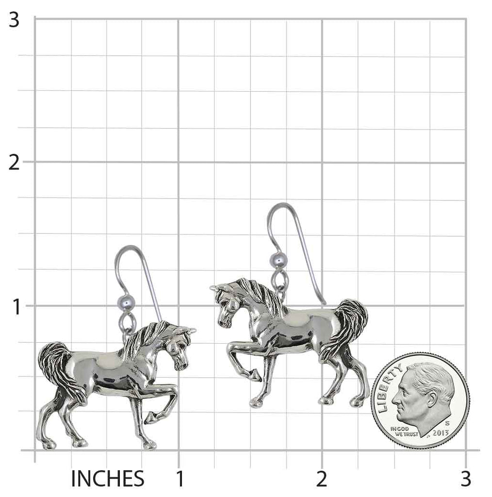 Horse Earrings Sterling Silver Handmade Arabian Horse Jewelry  EQ20-E