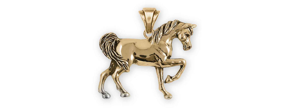Horse Charms Horse Pendant Yellow Bronze Arabian Horse Jewelry Horse jewelry