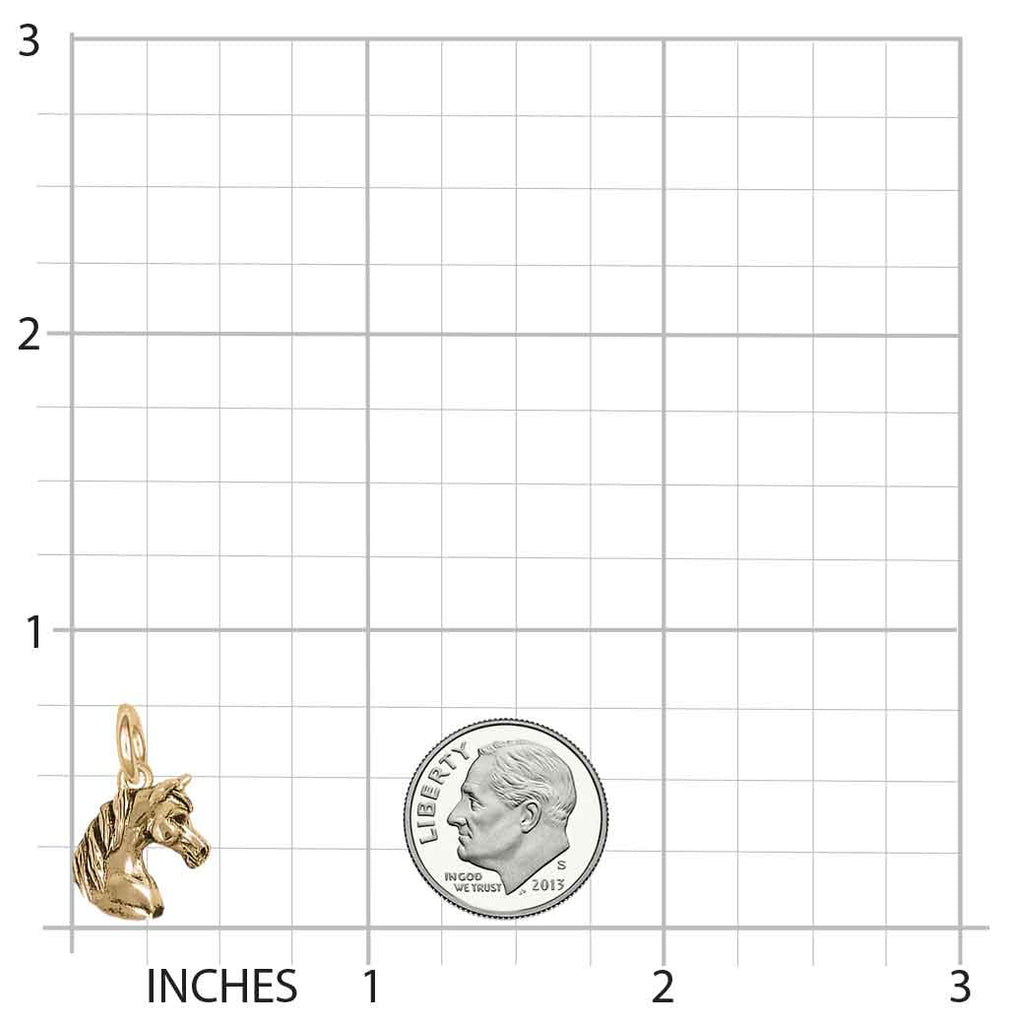 Horse Charm 14k Yellow Gold Handmade Arabian Horse Jewelry  EQ20H-CG