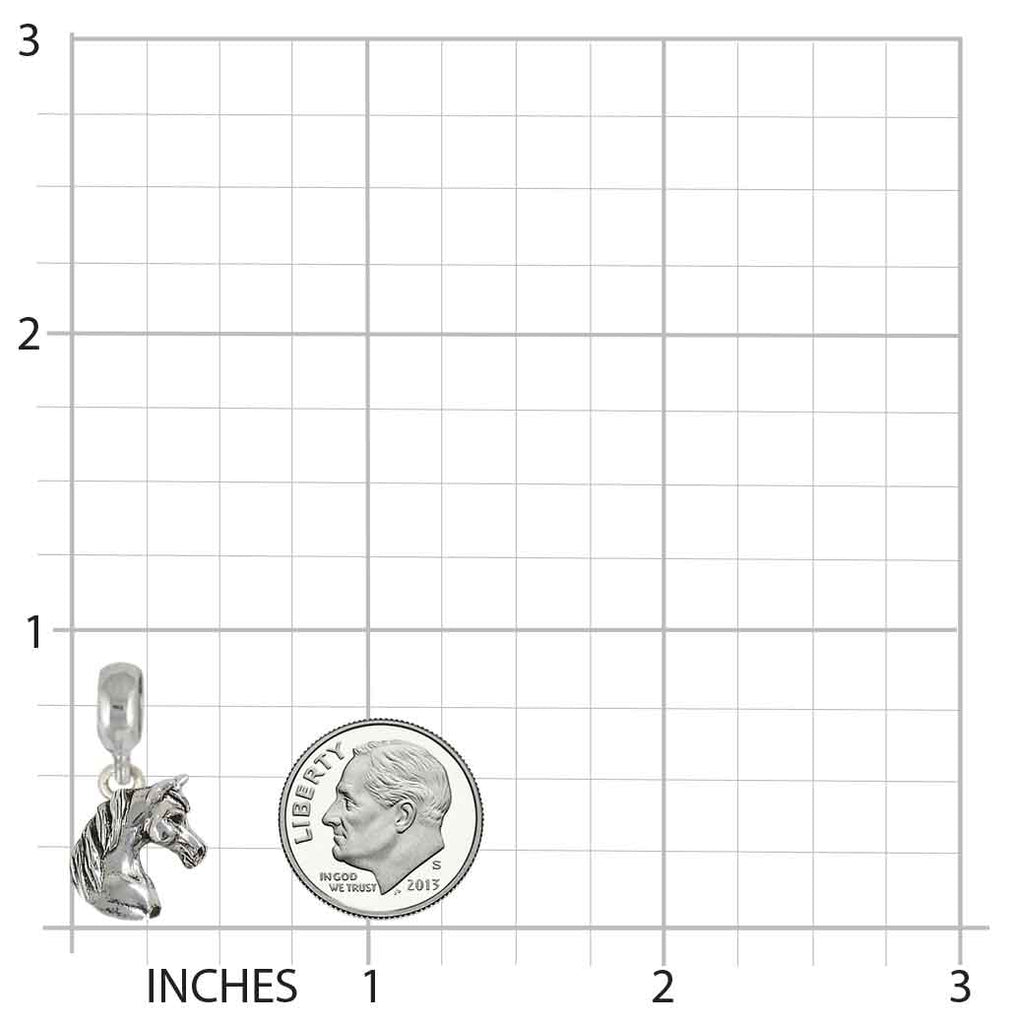 Horse Charm Slide Sterling Silver Handmade Arabian Horse Jewelry This Charm Will Fit A Pandora® Slide Bracelet EQ20H-PNS