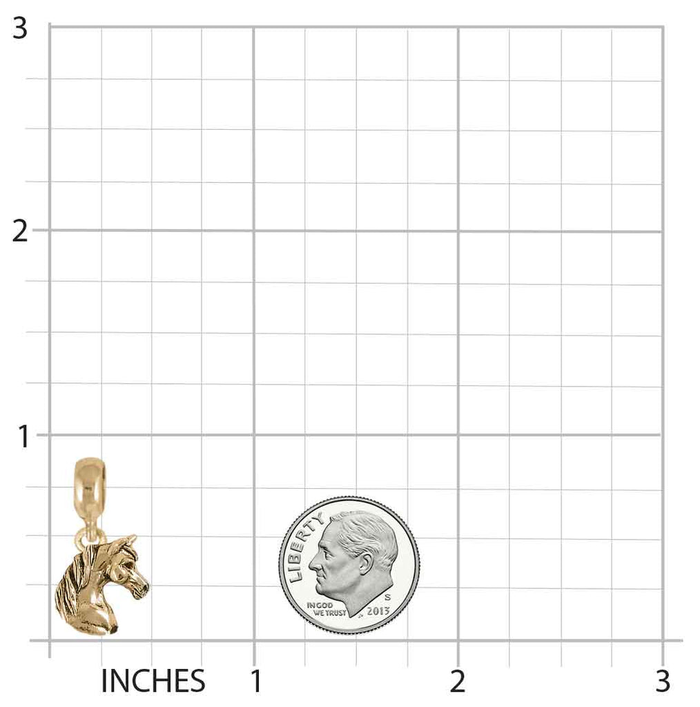 Horse Charm Slide 14k Gold Vermeil Handmade Arabian Horse Jewelry This Charm Will Fit A Pandora® Slide Bracelet EQ20H-PNSVM