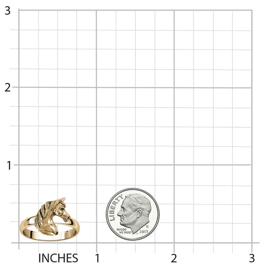 Horse Ring 14k Gold Vermeil Handmade Arabian Horse Jewelry  EQ20H-RVM