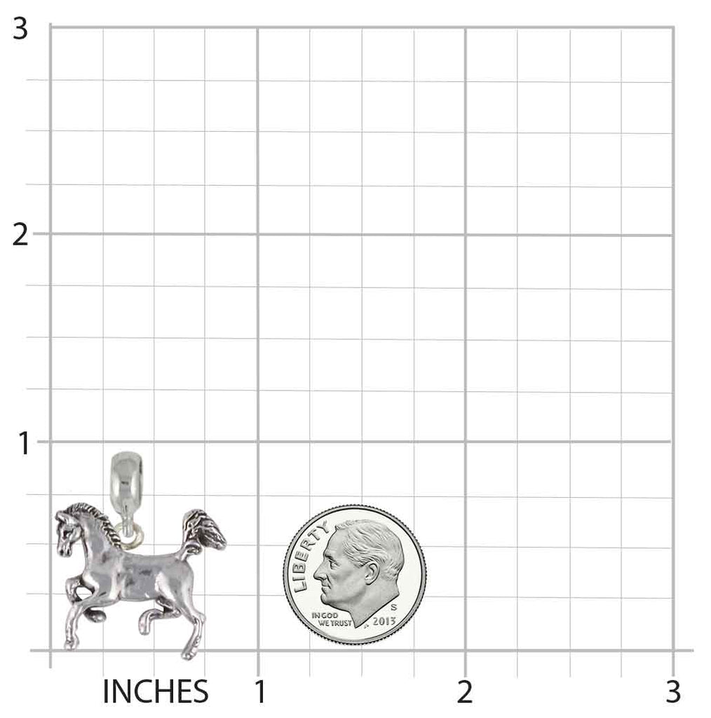 Horse Charm Slide Jewelry Sterling Silver Handmade Horse Charm Slide EQU2-PNS