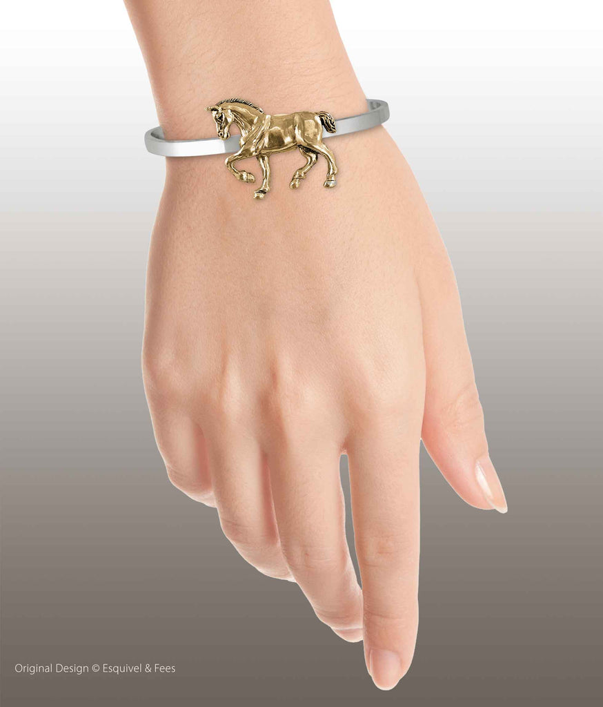 Clydesdale  Bracelet 14k Gold Vermeil Handmade Draft Horse Jewelry  EQU18-CBVM