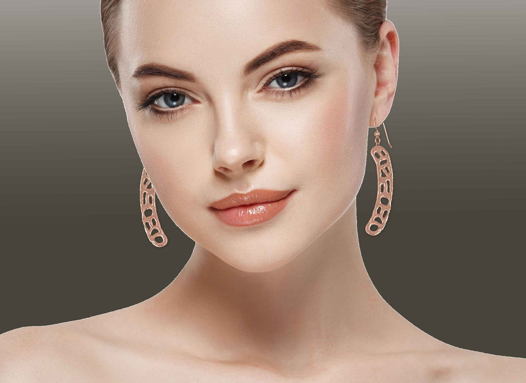Fashion Earrings Jewelry Rose Gold Plated Handmade Honeycomb Fashion Earrings  FAHC4-RE