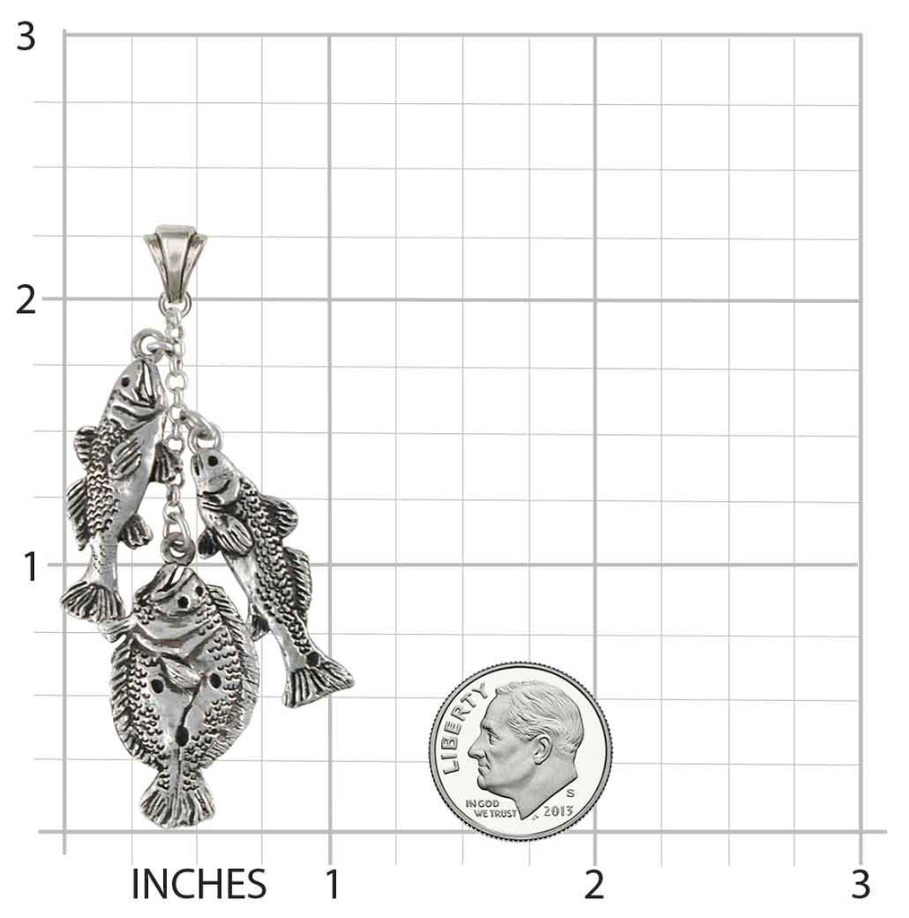 Grand Slam Fish Pendant Jewelry Sterling Silver Handmade Full Stringer Pendant FRIS-P