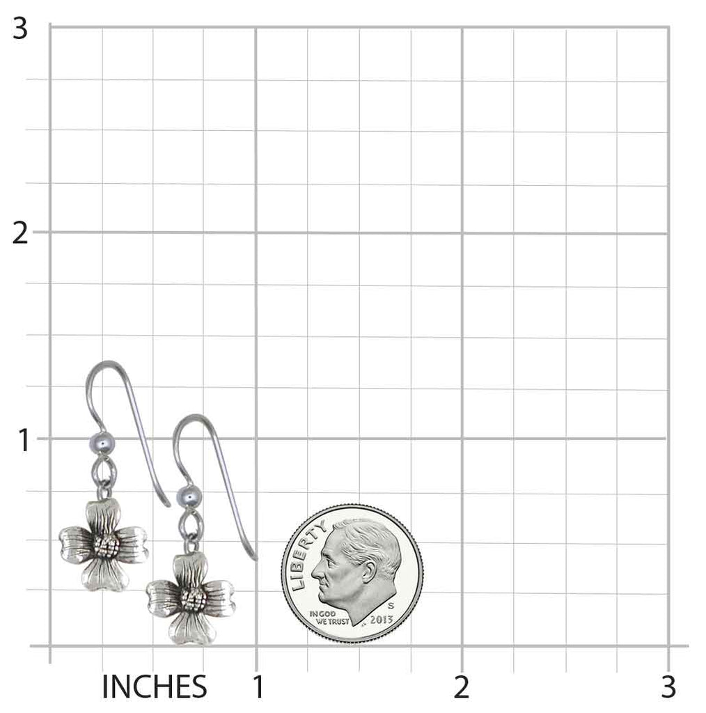 Dogwood Jewelry Sterling Silver Dogwood Earrings Handmade Flower Jewelry DGW5-FW