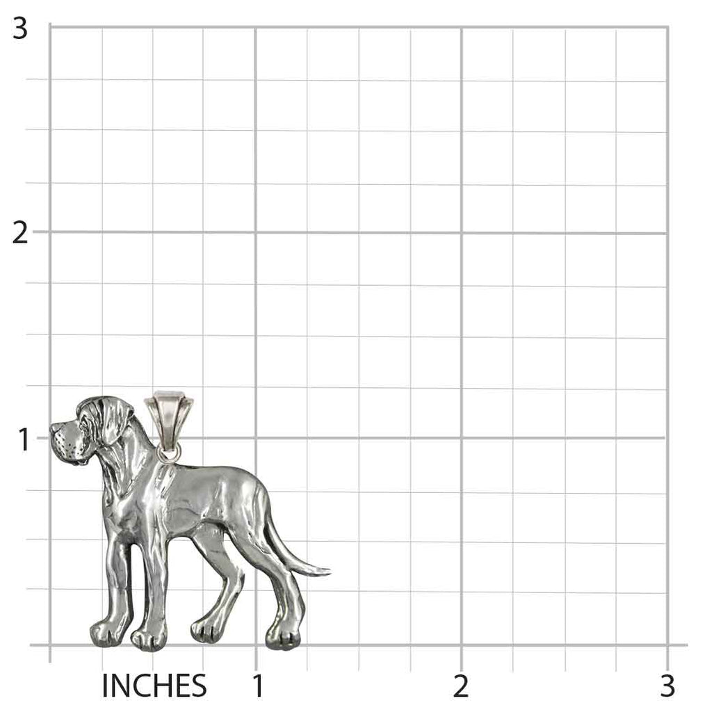 Great Dane Jewelry Sterling Silver Handmade Great Dane Pendant  GDL18-P