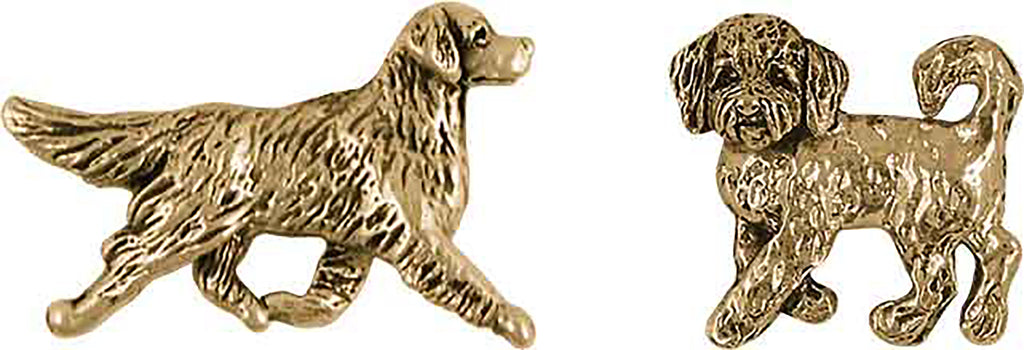 Golden Retriever  and Goldendoodle Custom Gold Vermeil Cufflinks GR41-GDl20-clvm