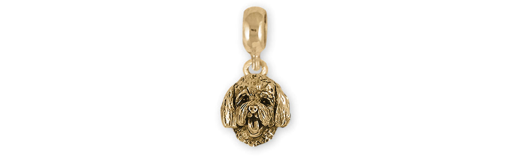 Goldendoodle Pandora Charms Goldendoodle Pandora Charm Slide Yellow Bronze Goldendoodle Jewelry Goldendoodle Pandora jewelry