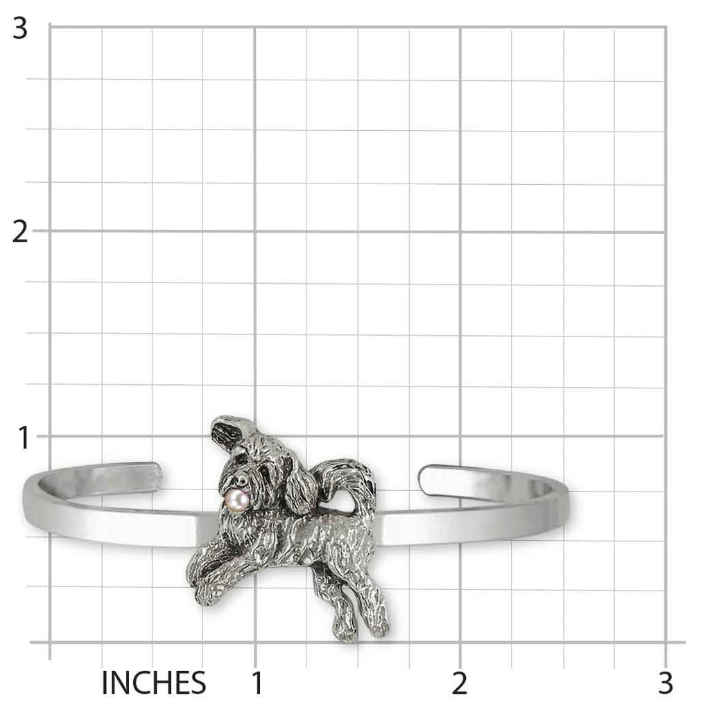 Goldendoodle Bracelet Sterling Silver And Cultured Pearl Handmade Goldendoodle Jewelry  GDL14-CBP
