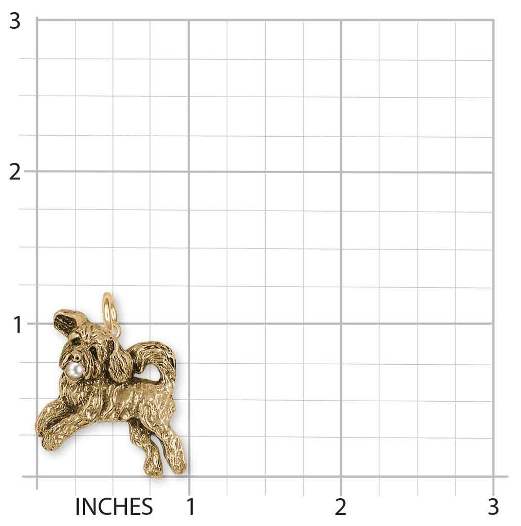 Goldendoodle Charm 14k Yellow Gold Handmade Goldendoodle Jewelry  GDL14-CGP