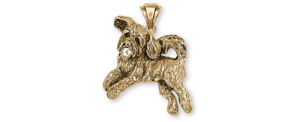 Goldendoodle Charms Goldendoodle Pendant 14k Yellow Gold Goldendoodle Jewelry Goldendoodle jewelry