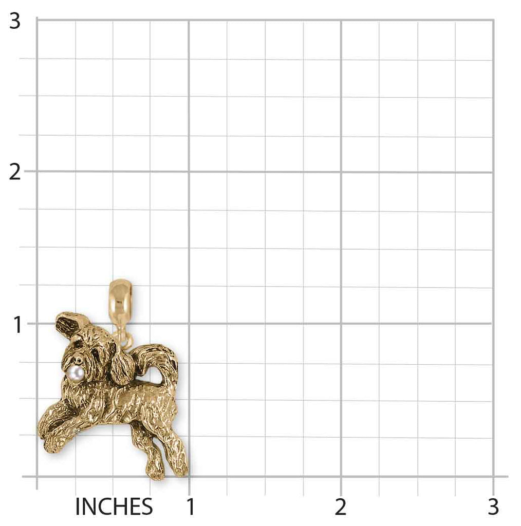 Goldendoodle Pandora Charm Slide 14k Yellow Gold Handmade Goldendoodle Jewelry This Charm Will Fit A Pandora® Slide Bracelet GDL14-PNSGP