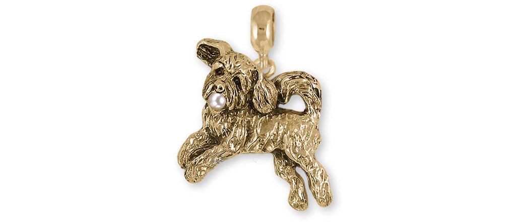 Goldendoodle Pandora Charms Goldendoodle Pandora Charm Slide 14k Yellow Gold Goldendoodle Jewelry Goldendoodle Pandora jewelry