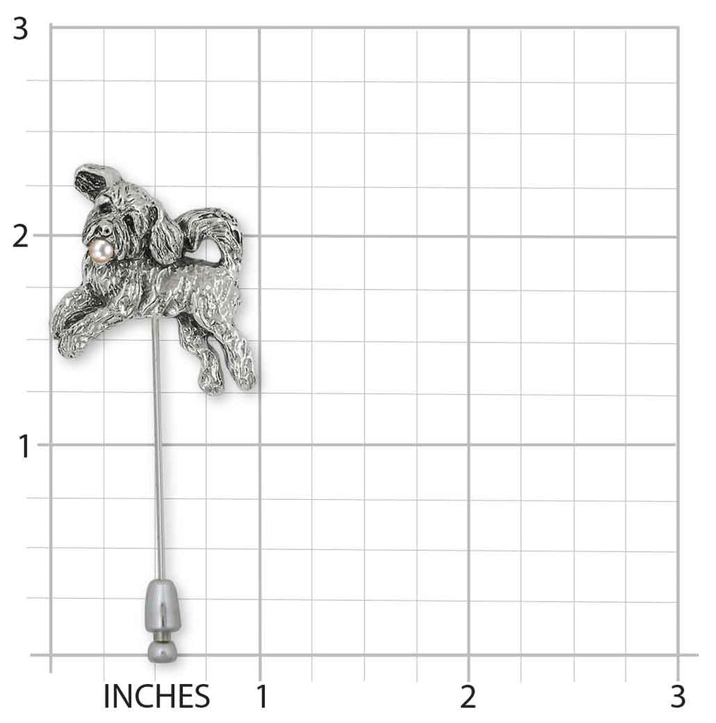 Goldendoodle Brooch Pin Sterling Silver And Cultured Pearl Handmade Goldendoodle Jewelry  GDL14-STPP